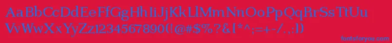 Imperiumserif Font – Blue Fonts on Red Background