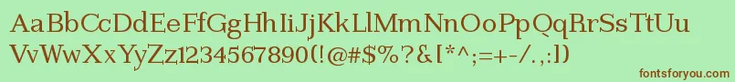 Imperiumserif Font – Brown Fonts on Green Background