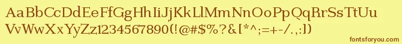 Imperiumserif Font – Brown Fonts on Yellow Background