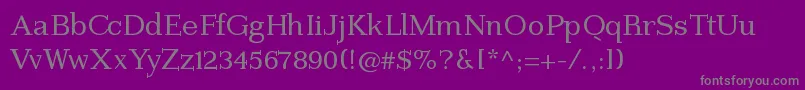 フォントImperiumserif – 紫の背景に灰色の文字