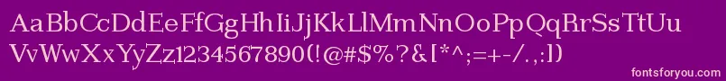 Imperiumserif Font – Pink Fonts on Purple Background