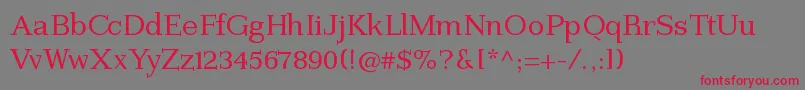Imperiumserif Font – Red Fonts on Gray Background