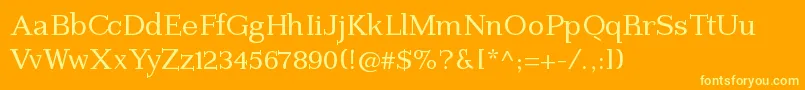 Imperiumserif Font – Yellow Fonts on Orange Background