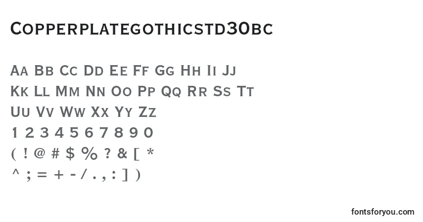Czcionka Copperplategothicstd30bc – alfabet, cyfry, specjalne znaki