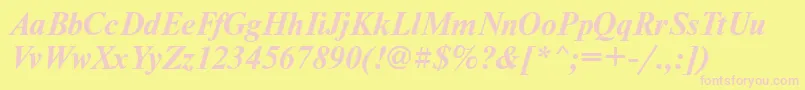 NewtongttBolditalic Font – Pink Fonts on Yellow Background