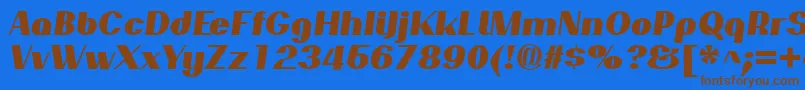 PassionsanspdarBlackitalic Font – Brown Fonts on Blue Background