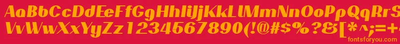 Police PassionsanspdarBlackitalic – polices orange sur fond rouge
