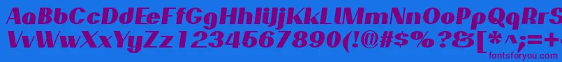 PassionsanspdarBlackitalic Font – Purple Fonts on Blue Background