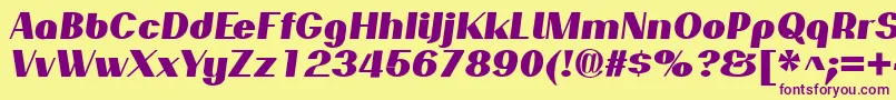 PassionsanspdarBlackitalic Font – Purple Fonts on Yellow Background