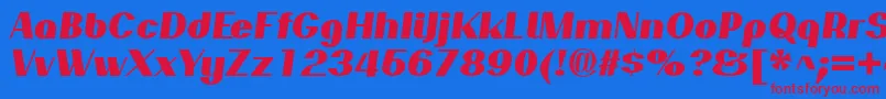 PassionsanspdarBlackitalic Font – Red Fonts on Blue Background