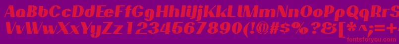 フォントPassionsanspdarBlackitalic – 紫の背景に赤い文字