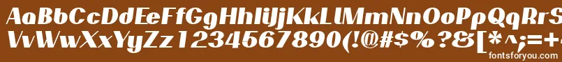 Czcionka PassionsanspdarBlackitalic – białe czcionki na brązowym tle