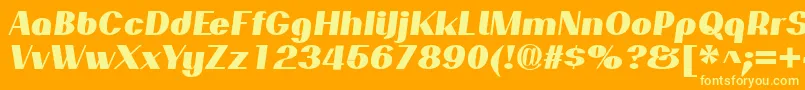PassionsanspdarBlackitalic Font – Yellow Fonts on Orange Background