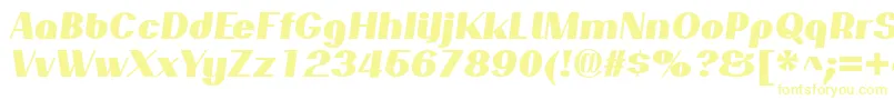 フォントPassionsanspdarBlackitalic – 白い背景に黄色の文字