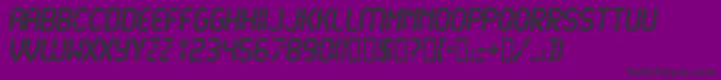 LcdUltra-Schriftart – Schwarze Schriften auf violettem Hintergrund