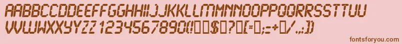 LcdUltra Font – Brown Fonts on Pink Background