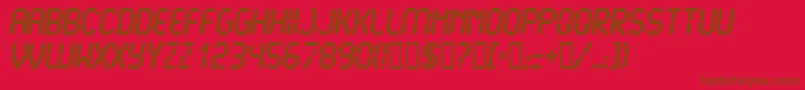 LcdUltra Font – Brown Fonts on Red Background