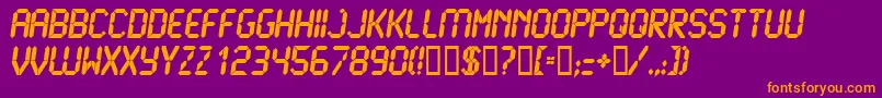 LcdUltra Font – Orange Fonts on Purple Background