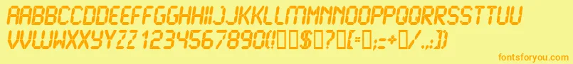 LcdUltra Font – Orange Fonts on Yellow Background