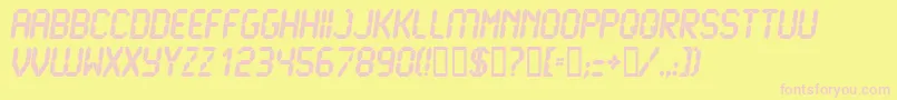 LcdUltra Font – Pink Fonts on Yellow Background