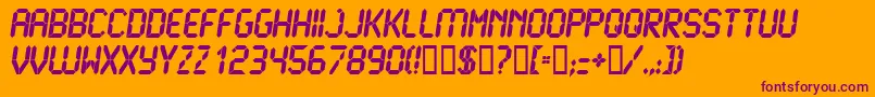 LcdUltra Font – Purple Fonts on Orange Background