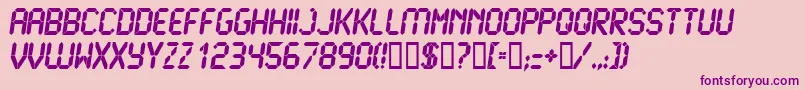 LcdUltra Font – Purple Fonts on Pink Background