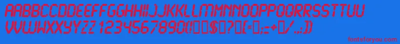 LcdUltra Font – Red Fonts on Blue Background