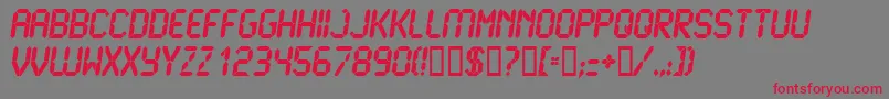 Czcionka LcdUltra – czerwone czcionki na szarym tle