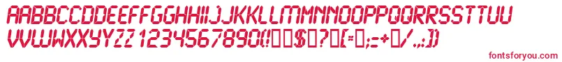 LcdUltra Font – Red Fonts on White Background