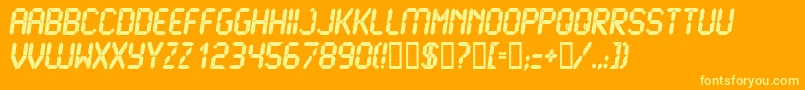 Weitere Informationen zur LcdUltra-Schriftart LcdUltra-Schriftart – Gelbe Schriften auf orangefarbenem Hintergrund