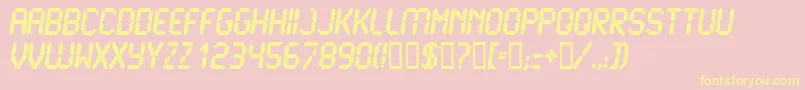 LcdUltra-Schriftart – Gelbe Schriften auf rosa Hintergrund