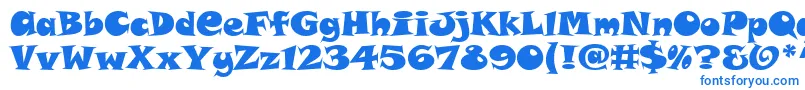 SnapAltItcTt-Schriftart – Blaue Schriften auf weißem Hintergrund