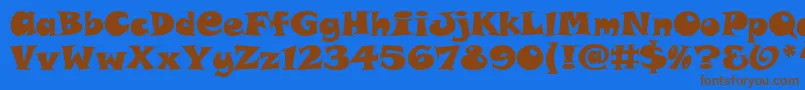 Fonte SnapAltItcTt – fontes marrons em um fundo azul