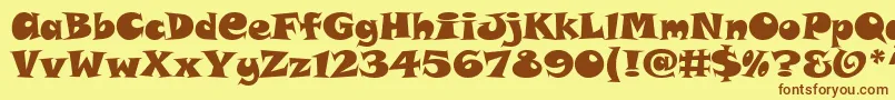 SnapAltItcTtフォントについての詳細 フォントSnapAltItcTt – 茶色の文字が黄色の背景にあります。