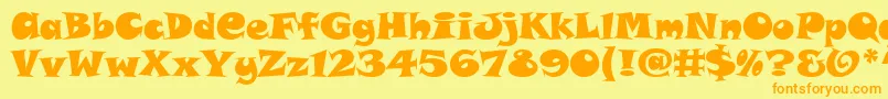 SnapAltItcTtフォントについての詳細 フォントSnapAltItcTt – オレンジの文字が黄色の背景にあります。