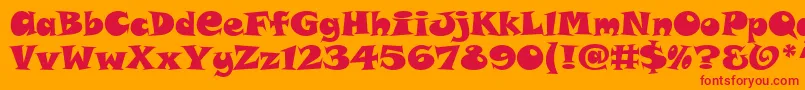 フォントSnapAltItcTt – オレンジの背景に赤い文字