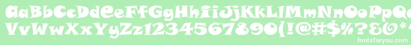 フォントSnapAltItcTt – 緑の背景に白い文字
