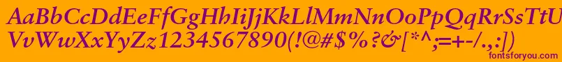 SaboncBolditalic Font – Purple Fonts on Orange Background