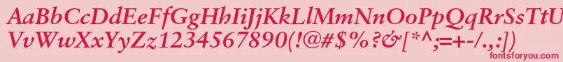 SaboncBolditalic Font – Red Fonts on Pink Background