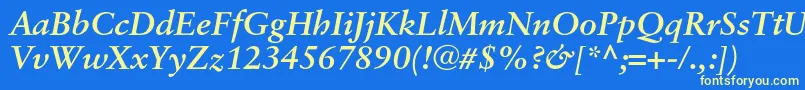 SaboncBolditalic Font – Yellow Fonts on Blue Background