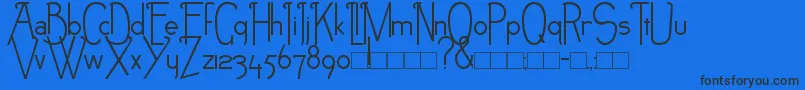 NEB-Schriftart – Schwarze Schriften auf blauem Hintergrund