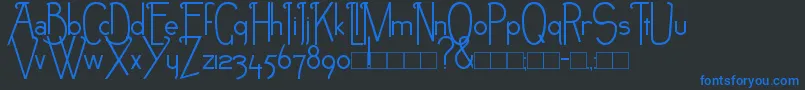 Шрифт NEB – синие шрифты на чёрном фоне