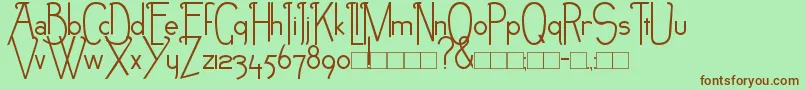 NEB-fontti – ruskeat fontit vihreällä taustalla