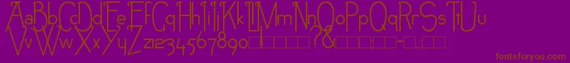 NEB-Schriftart – Braune Schriften auf violettem Hintergrund