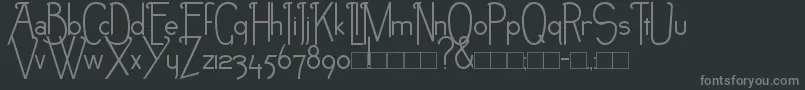 NEB-fontti – harmaat kirjasimet mustalla taustalla