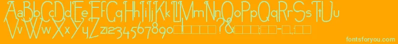 NEB Font – Green Fonts on Orange Background