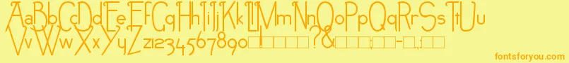 NEB-fontti – oranssit fontit keltaisella taustalla