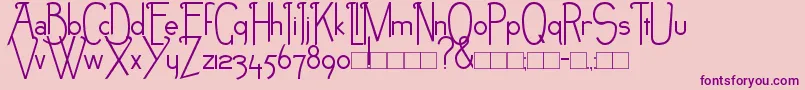 NEB-Schriftart – Violette Schriften auf rosa Hintergrund