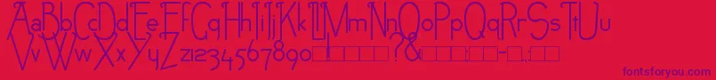 NEB-Schriftart – Violette Schriften auf rotem Hintergrund