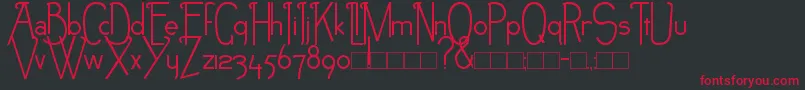 NEB-Schriftart – Rote Schriften auf schwarzem Hintergrund